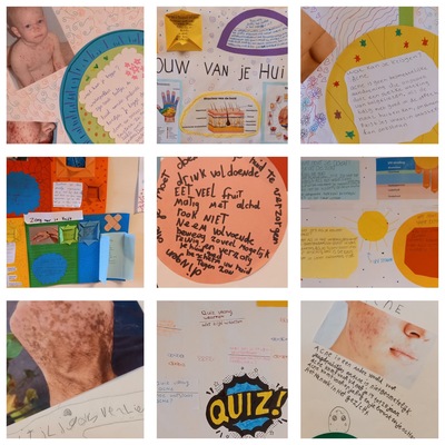 Collage muurkrant Huid in de Klas